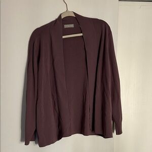 kate hill Plum Open-Front Women's Cardigan